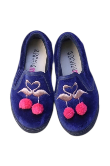 A Blue Slip Ons from Sophia Webster in size 3T for girl. (Back View)