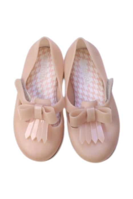 A Pink Flats from Mini Melissa in size 3T for girl. (Back View)