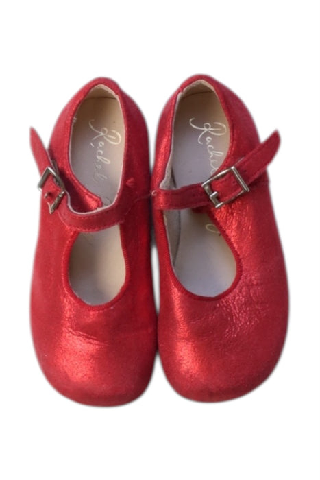 A Red Flats from Rachel Riley in size 3T for girl. (Back View)