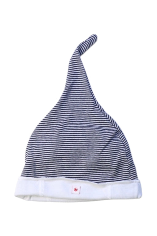 A Navy Winter Hats from Petit Bateau in size 3-6M for neutral. (Front View)