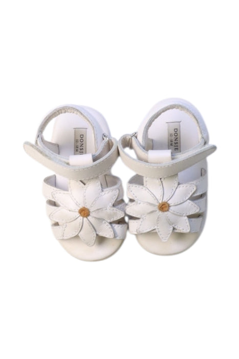A White Sandals from Donsje in size 12-18M for girl. (Back View)