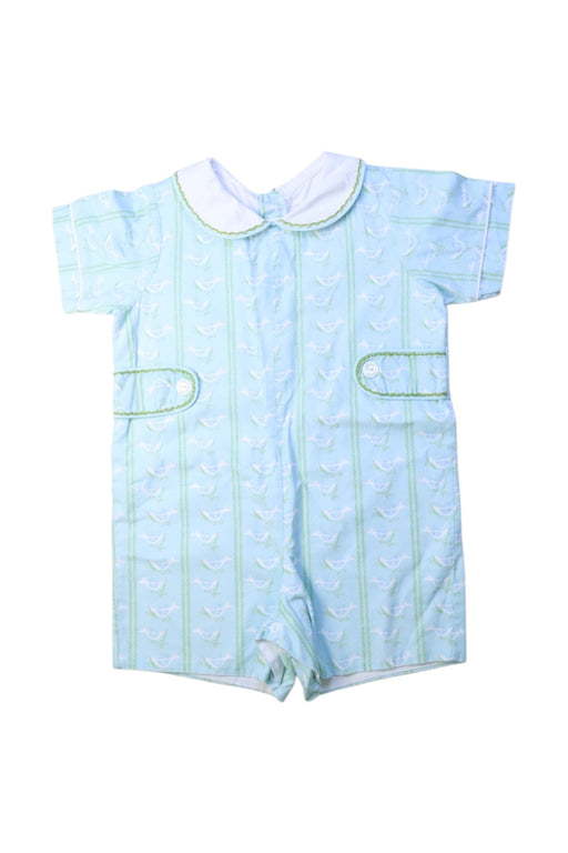 A Blue Short Sleeve Rompers from Smockingbird in size 2T for boy. (Front View)