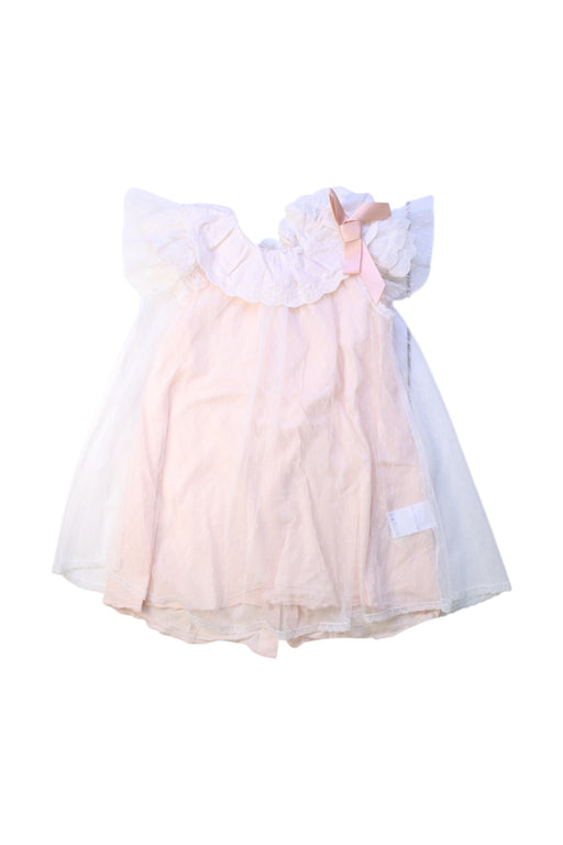 A Pink Sleeveless Dresses from Bébé by Minihaha in size 2T for girl. (Front View)