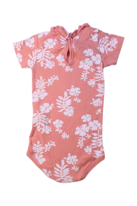 A Pink Short Sleeve Bodysuits from Petit Bateau in size 12-18M for girl. (Back View)