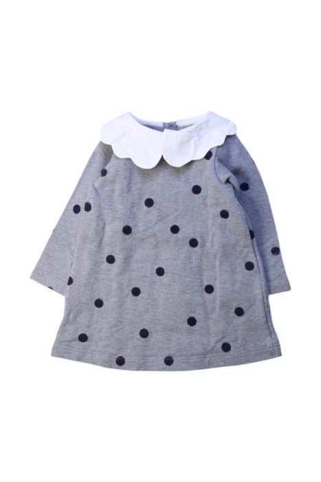 A Grey Long Sleeve Dresses from Jacadi in size 6-12M for girl. (Front View)