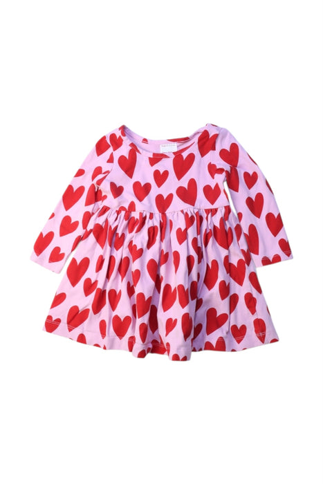 A Pink Long Sleeve Dresses from Hanna Andersson in size 12-18M for girl. (Front View)