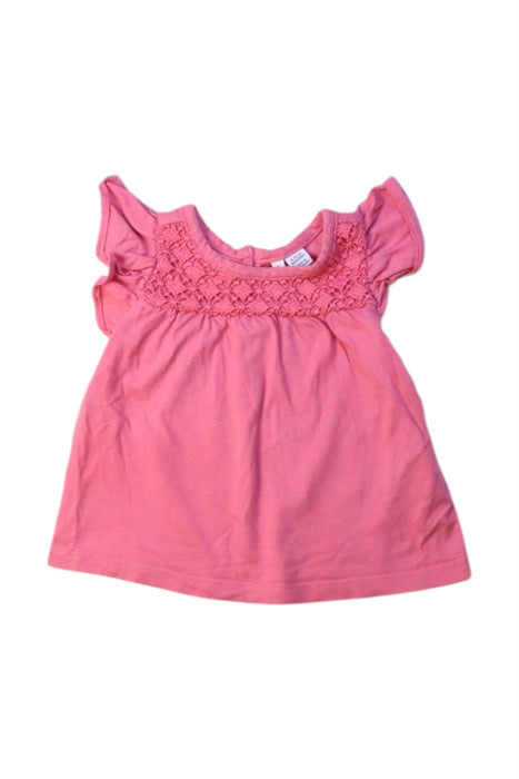 A Pink Short Sleeve Tops from Janie & Jack in size 6-12M for girl. (Front View)