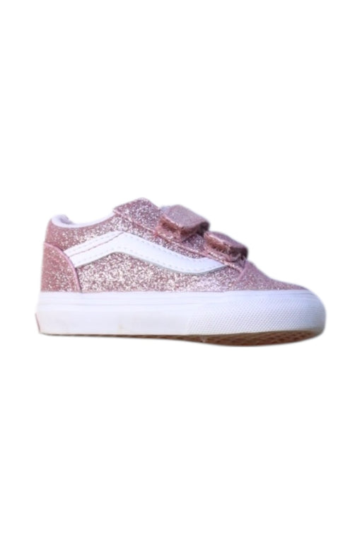 A Pink Sneakers from Vans in size 12-18M for girl. (Front View)