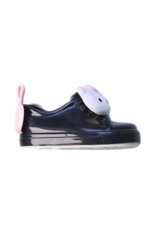 A Black Slip Ons from Mini Melissa in size 12-18M for girl. (Front View)