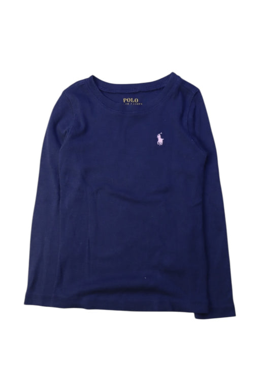 A Navy Long Sleeve Tops from Polo Ralph Lauren in size 3T for girl. (Front View)