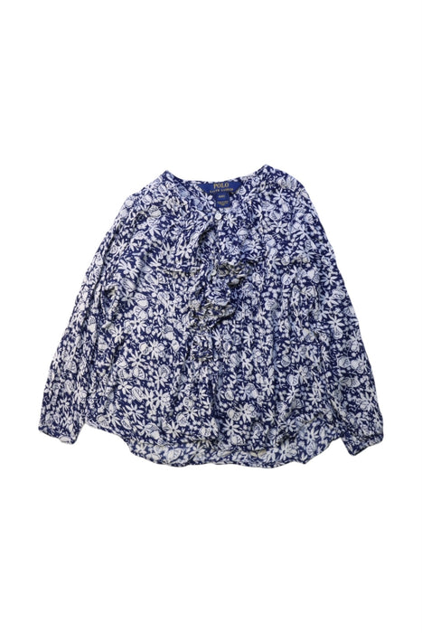 A Blue Long Sleeve Tops from Polo Ralph Lauren in size 3T for girl. (Front View)