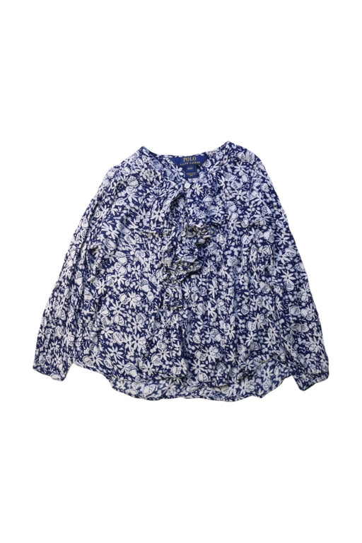 A Blue Long Sleeve Tops from Polo Ralph Lauren in size 3T for girl. (Front View)