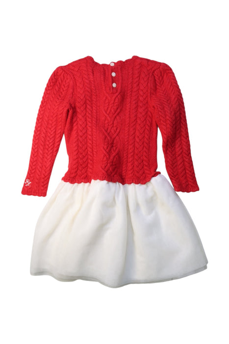 A Red Sweater Dresses from Polo Ralph Lauren in size 4T for girl. (Back View)