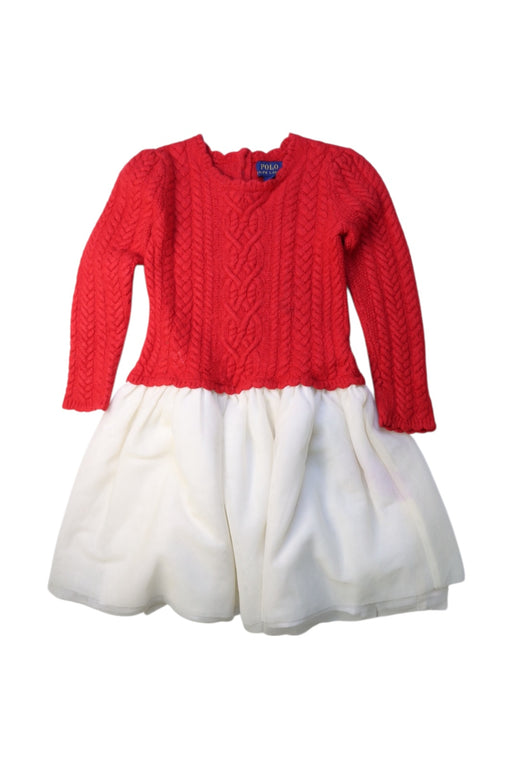 A Red Sweater Dresses from Polo Ralph Lauren in size 6T for girl. (Front View)