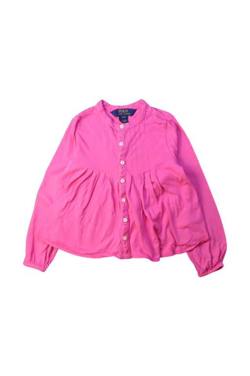 A Pink Long Sleeve Shirts from Polo Ralph Lauren in size 4T for girl. (Front View)