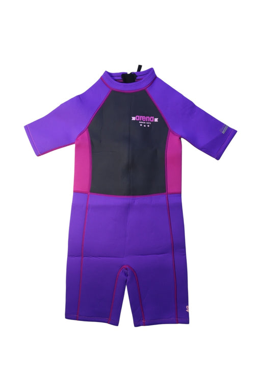 A Purple Wetsuits from Arena in size 10Y for girl. (Front View)