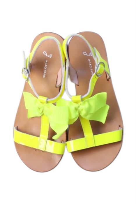 A Yellow Sandals from Jacadi in size 6T for girl. (Back View)