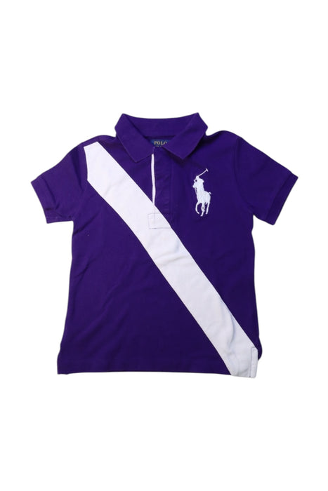 A Purple Short Sleeve Polos from Polo Ralph Lauren in size 6T for boy. (Front View)