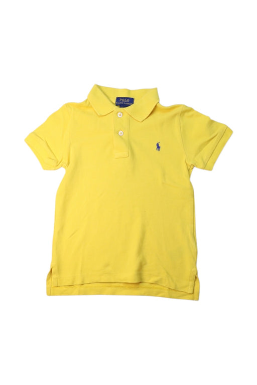 A Yellow Short Sleeve Polos from Polo Ralph Lauren in size 4T for boy. (Front View)