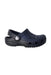 A Navy Slip Ons from Crocs in size 18-24M for neutral. (Front View)