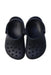 A Navy Slip Ons from Crocs in size 18-24M for neutral. (Back View)