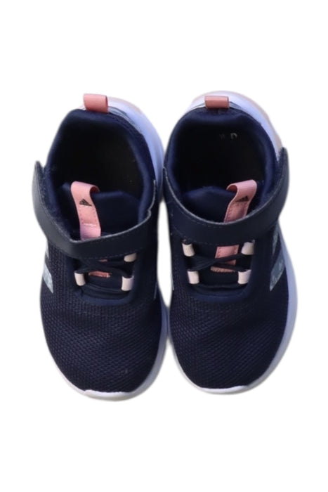 A Navy Sneakers from Adidas in size 3T for girl. (Back View)