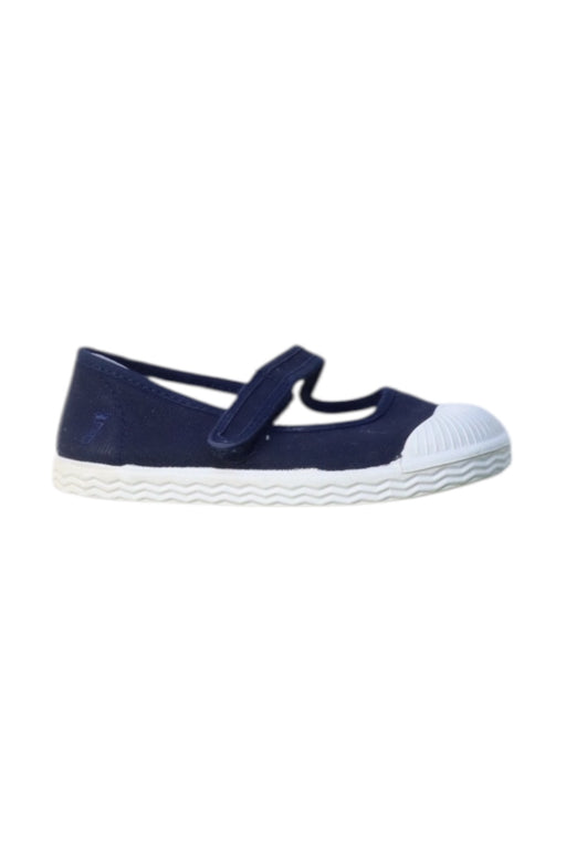 A Navy Flats from Jacadi in size 3T for girl. (Front View)