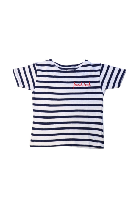 A Navy Short Sleeve T Shirts from Maison Labiche in size 4T for girl. (Front View)