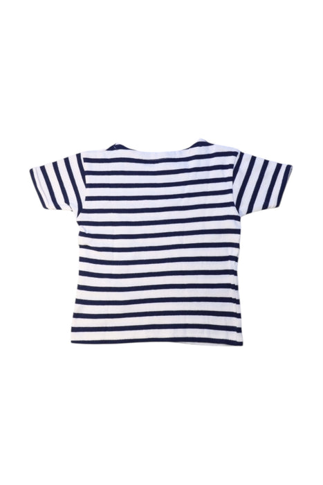 A Navy Short Sleeve T Shirts from Maison Labiche in size 4T for girl. (Back View)