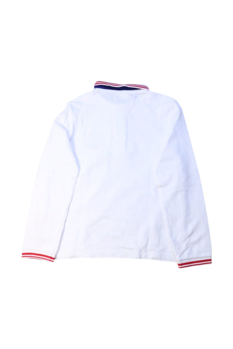 A White Long Sleeve Polos from Jacadi in size 6T for boy. (Back View)