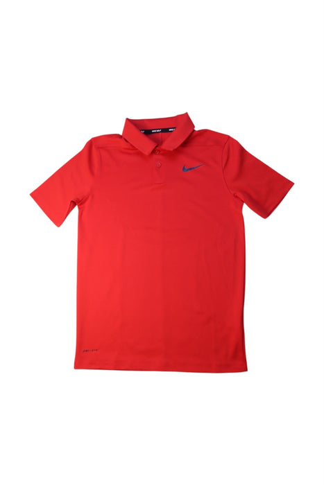 A Red Short Sleeve Polos from Nike in size 10Y for boy. (Front View)