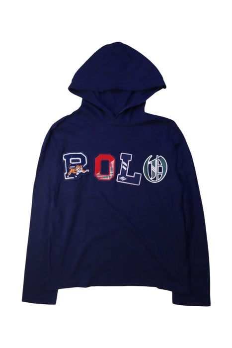 A Navy Long Sleeve T Shirts from Polo Ralph Lauren in size 10Y for boy. (Front View)