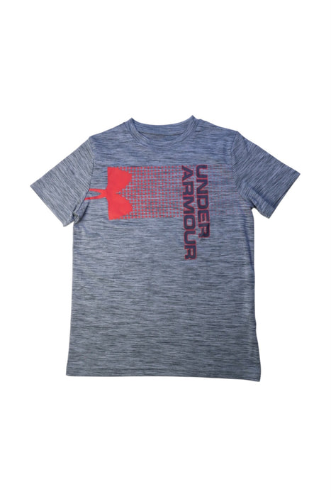A Blue Short Sleeve T Shirts from Under Armour in size 10Y for boy. (Front View)