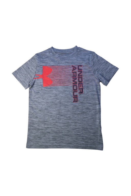 A Blue Short Sleeve T Shirts from Under Armour in size 10Y for boy. (Front View)