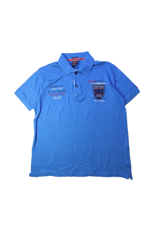A Blue Short Sleeve Polos from Paul & Shark in size 12Y for boy. (Front View)