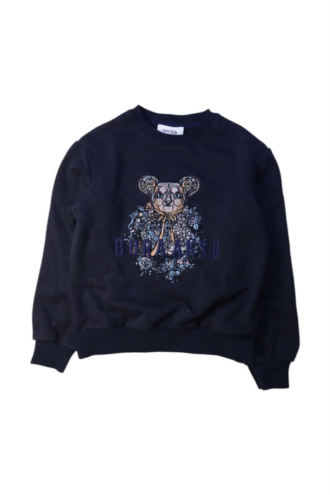 A Black Crewneck Sweatshirts from Bora Aksu in size 6T for girl. (Front View)