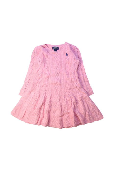 A Pink Sweater Dresses from Polo Ralph Lauren in size 4T for girl. (Front View)