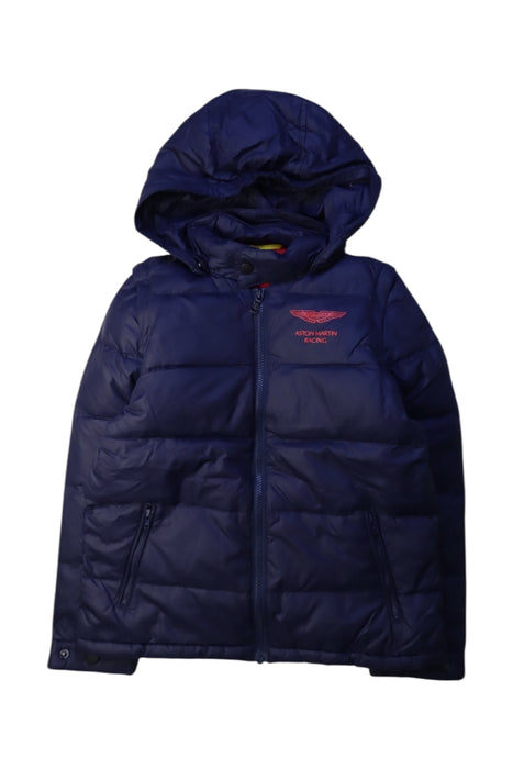 A Navy Puffer/Quilted Jackets from Hackett in size 9Y for boy. (Front View)