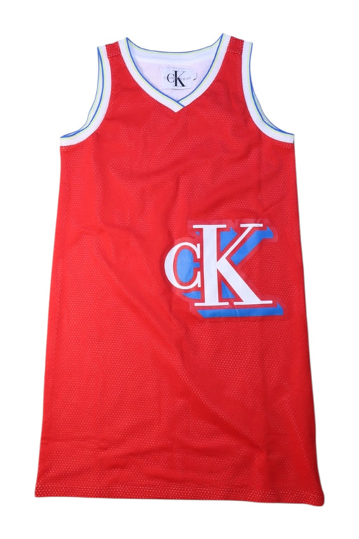 A Red Sleeveless Dresses from Calvin Klein in size 8Y for girl. (Front View)