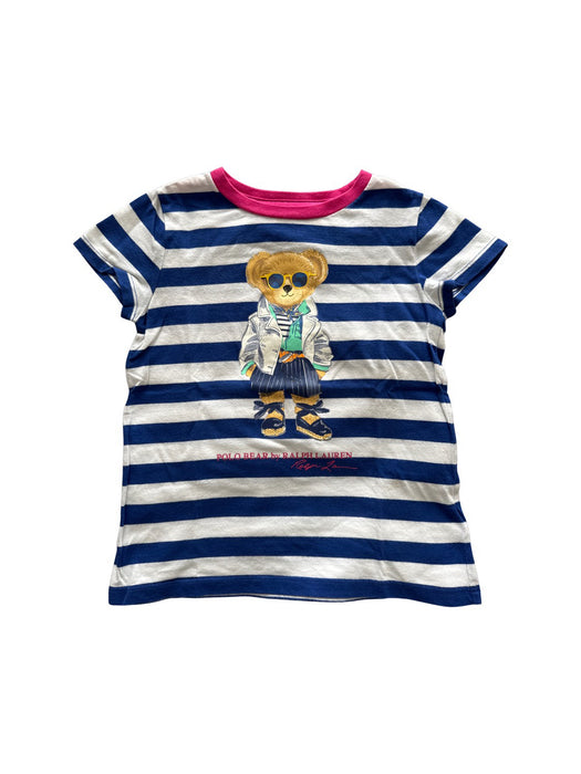 A Blue Short Sleeve T Shirts from Polo Ralph Lauren in size 5T for girl. (Front View)