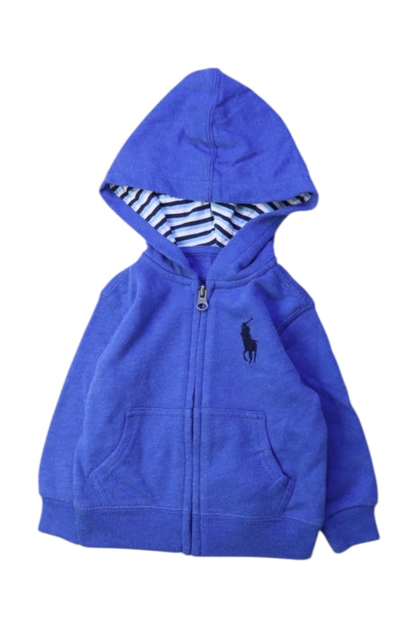 A Blue Hooded Sweatshirts from Ralph Lauren in size 6-12M for neutral. (Front View)
