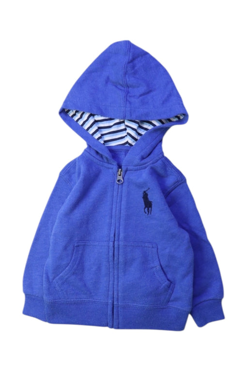 A Blue Hooded Sweatshirts from Ralph Lauren in size 6-12M for neutral. (Front View)