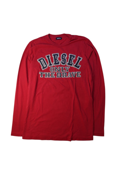 A Red Long Sleeve T Shirts from Diesel in size 14Y for boy. (Front View)