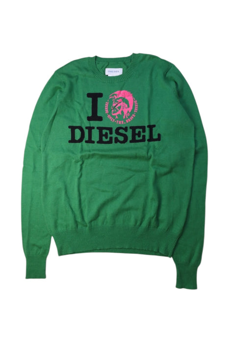 A Green Knit Sweaters from Diesel in size 14Y for neutral. (Front View)