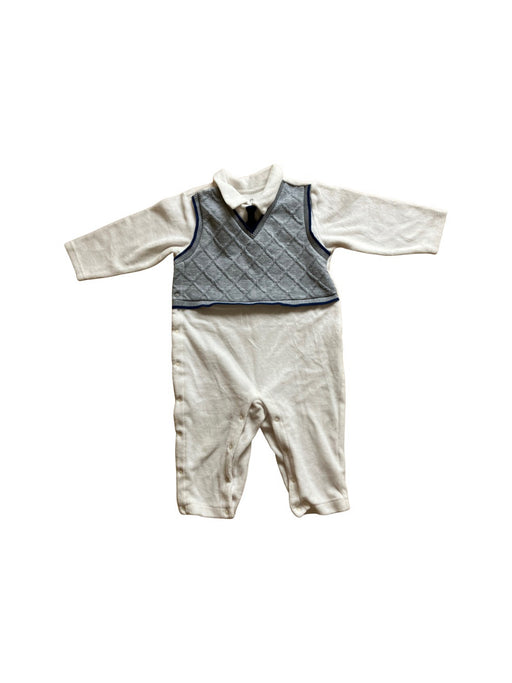 A Grey Long Sleeve Jumpsuits from Chickeeduck in size 12-18M for boy. (Front View)