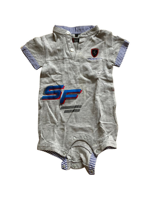 A Grey Short Sleeve Rompers from Ferrari in size 3-6M for boy. (Front View)