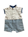 A White Short Sleeve Rompers from Jacadi in size 0-3M for boy. (Front View)