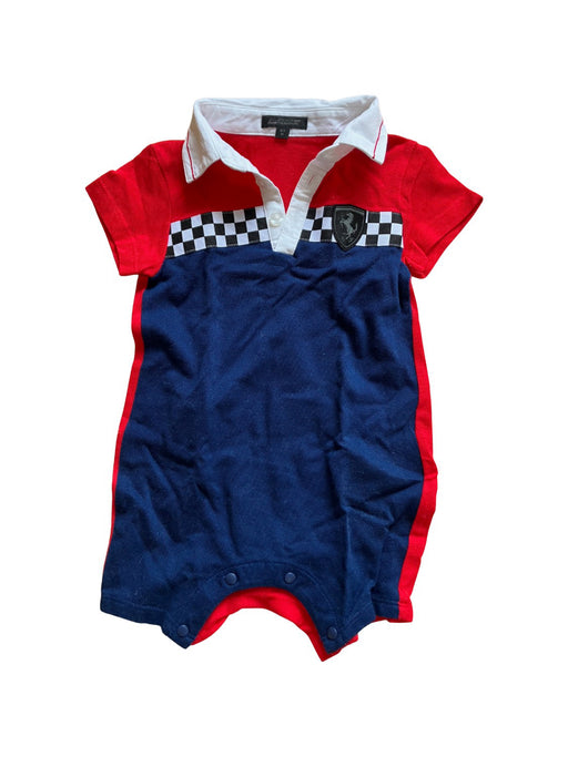 A Red Short Sleeve Rompers from Ferrari in size 0-3M for boy. (Front View)
