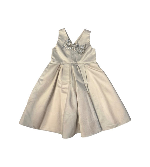 A Silver Sleeveless Dresses from Monsoon in size 5T for girl. (Front View)