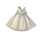 A Silver Sleeveless Dresses from Monsoon in size 5T for girl. (Back View)